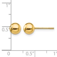 Sterling Silver Gold-Tone Polished 6mm Ball Post Earrings view 4