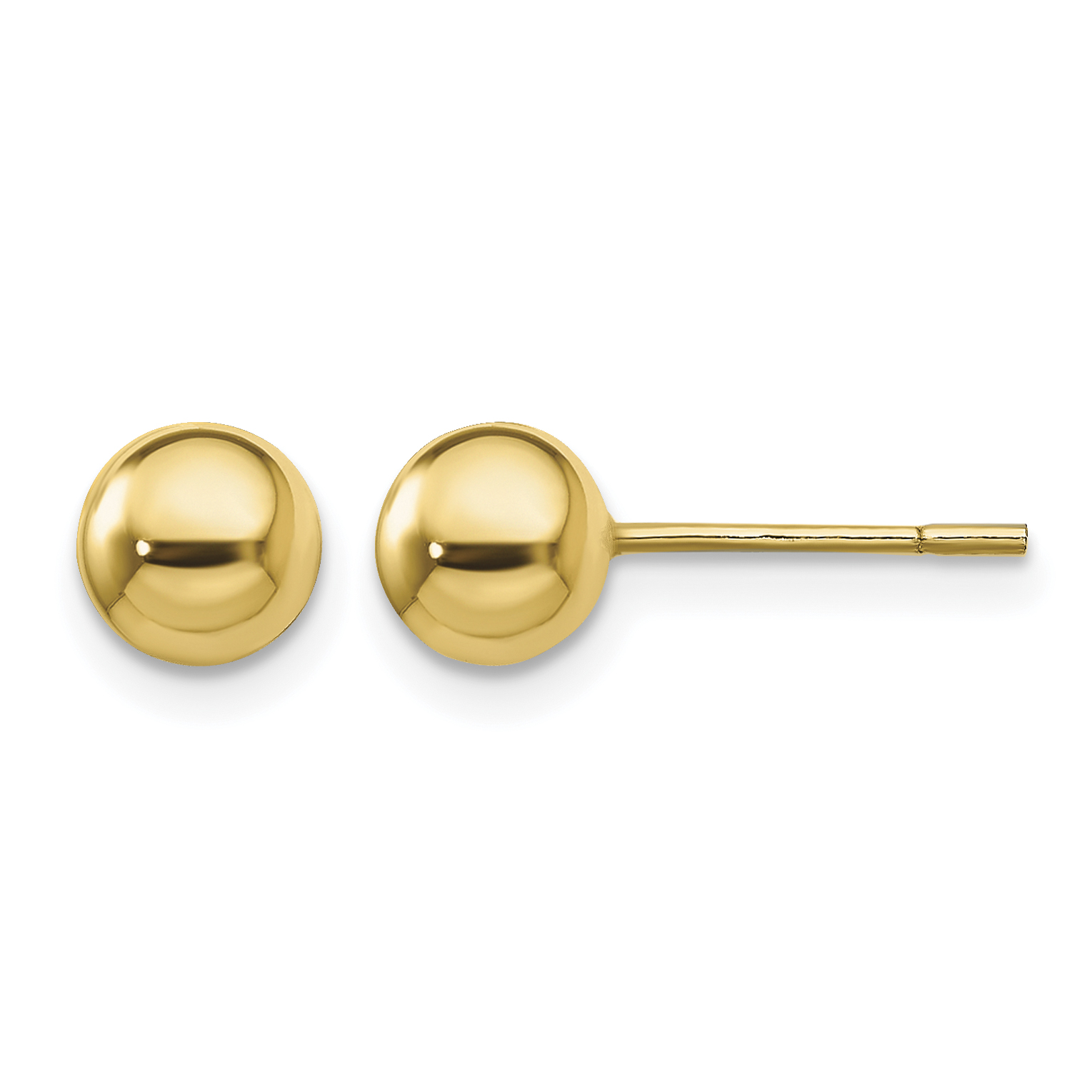 Sterling Silver Gold-Tone Polished 6mm Ball Post Earrings (QE13332)