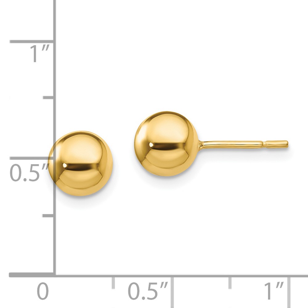 Sterling Silver Gold-Tone Polished 7mm Ball Post Earrings (QE13333)