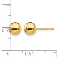 Sterling Silver Gold-Tone Polished 7mm Ball Post Earrings view 4
