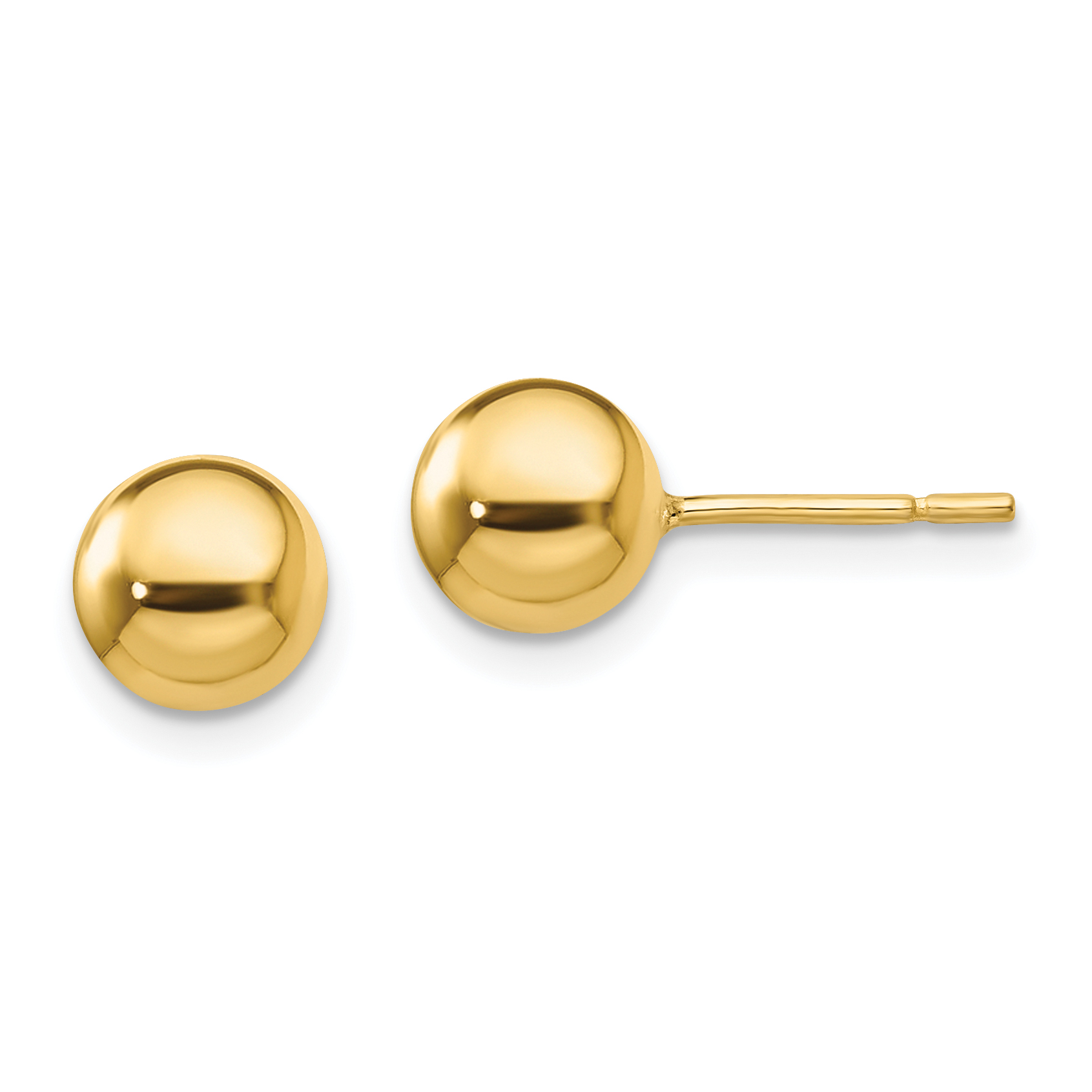 Sterling Silver Gold-Tone Polished 7mm Ball Post Earrings (QE13333)