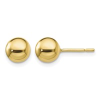Sterling Silver Gold-Tone Polished 7mm Ball Post Earrings view 1