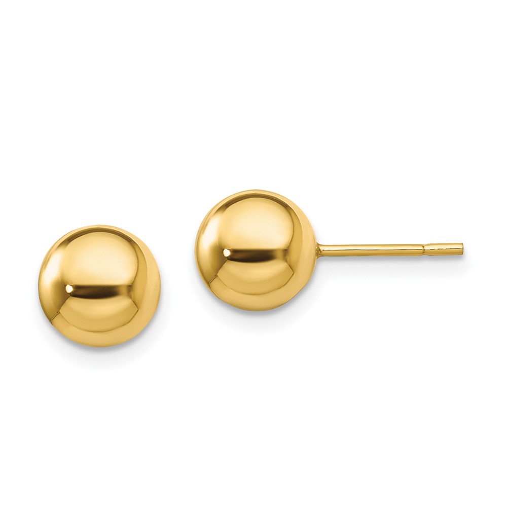 Sterling Silver Gold-Tone Polished 8mm Ball Post Earrings (QE13334)