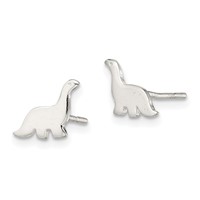 Sterling Silver Polished Dinosaur Post Earrings view 2