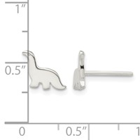 Sterling Silver Polished Dinosaur Post Earrings view 4