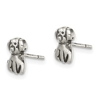 Sterling Silver Antiqued Dog Post Earrings view 2
