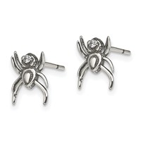 Sterling Silver Antiqued CZ Spider Post Earrings view 2
