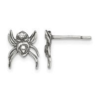 Sterling Silver Antiqued CZ Spider Post Earrings view 1
