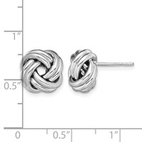 Sterling Silver Rhodium Plated Polished Love Knot Post Earrings view 4