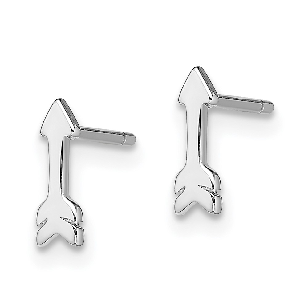 Sterling Silver Rhodium-plated Arrow Post Earrings (QE13429)