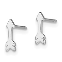 Sterling Silver Rhodium-plated Arrow Post Earrings view 2