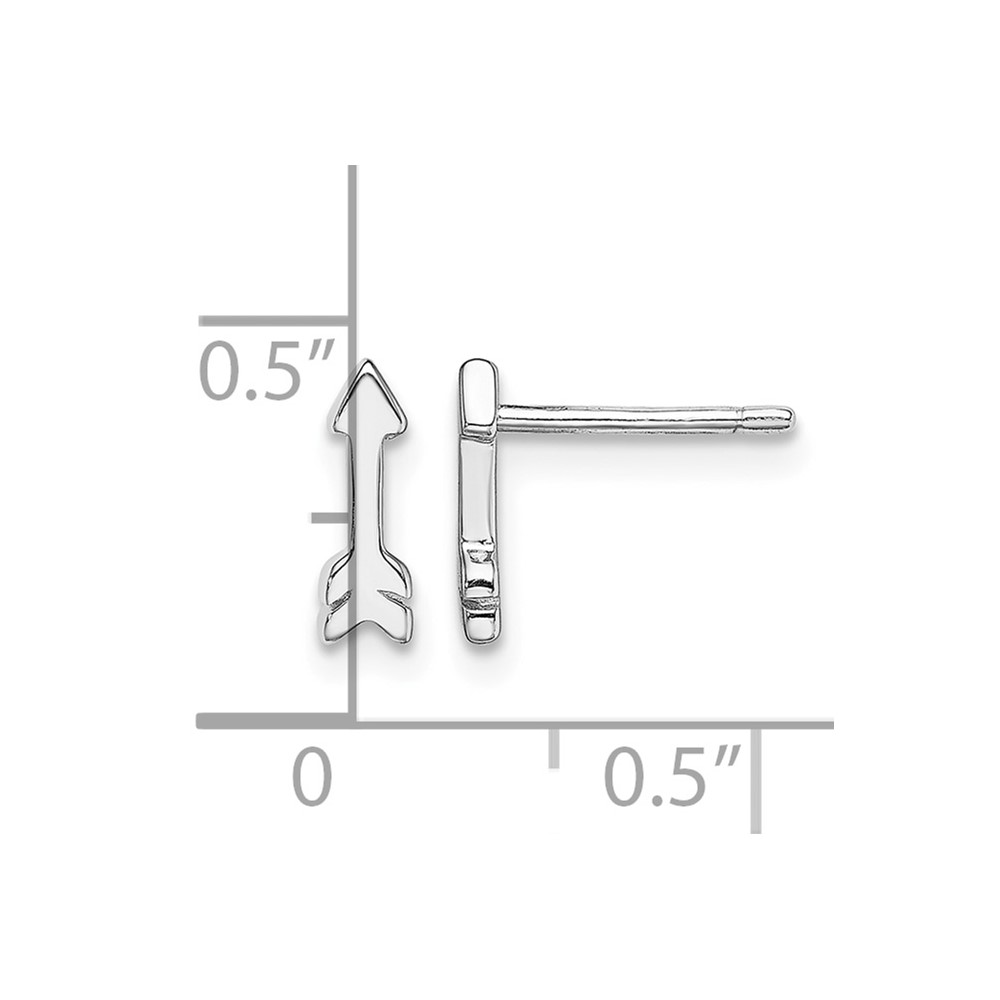 Sterling Silver Rhodium-plated Arrow Post Earrings (QE13429)