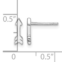 Sterling Silver Rhodium-plated Arrow Post Earrings view 4