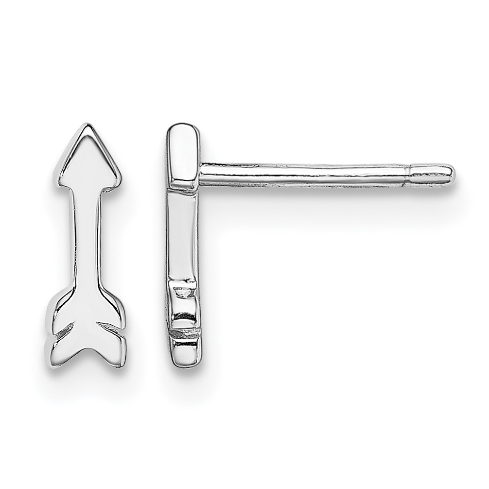 Sterling Silver Rhodium-plated Arrow Post Earrings (QE13429)