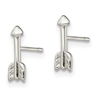Sterling Silver Polished Arrow Post Earrings view 2