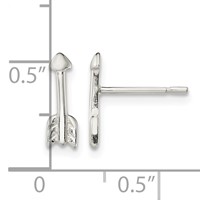 Sterling Silver Polished Arrow Post Earrings view 4