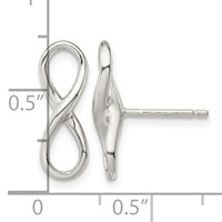 Sterling Silver Rhodium-plated Polished Infinity Knot Post Earrings view 4