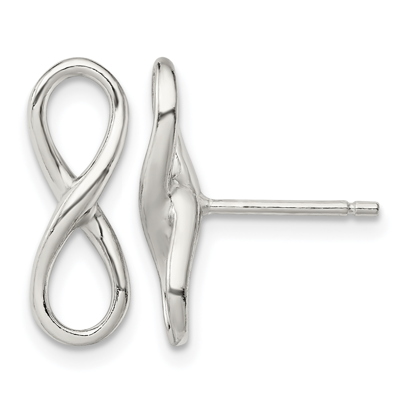 Sterling Silver Rhodium-plated Polished Infinity Knot Post Earrings (QE13467)