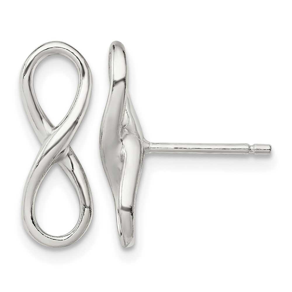Sterling Silver Rhodium-plated Polished Infinity Knot Post Earrings (QE13467)