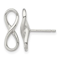 Sterling Silver Rhodium-plated Polished Infinity Knot Post Earrings view 1