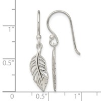 Sterling Silver Leaf Dangle Earrings view 4