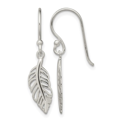 Sterling Silver Leaf Dangle Earrings