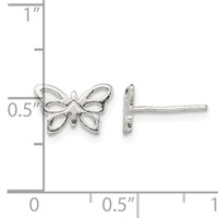 Sterling Silver Polished Butterfly Post Earrings view 4