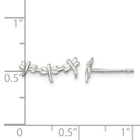 Sterling Silver Polished Dragonfly Post Earrings view 4