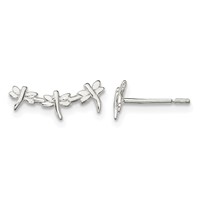 Sterling Silver Polished Dragonfly Post Earrings view 1