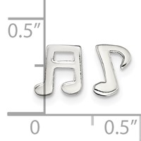 Sterling Silver Polished Left and Right Music Notes Post Earrings view 4