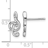 Sterling Silver Rhodium-plated CZ Fancy Post Earrings view 4