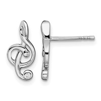 Sterling Silver Rhodium-plated CZ Fancy Post Earrings view 1