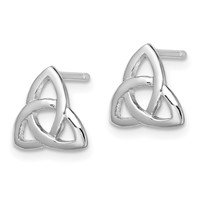 Sterling Silver Rhodium-plated Polished Celtic Knot Post Earrings view 2