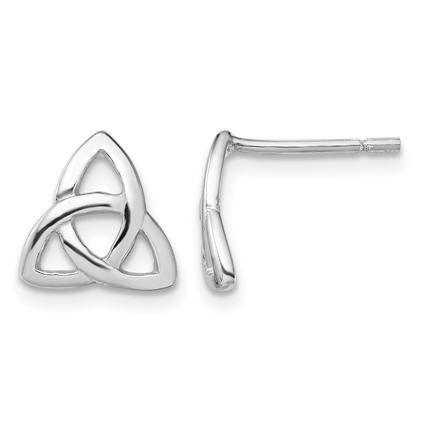 Sterling Silver Rhodium-plated Polished Celtic Knot Post Earrings (QE13549)