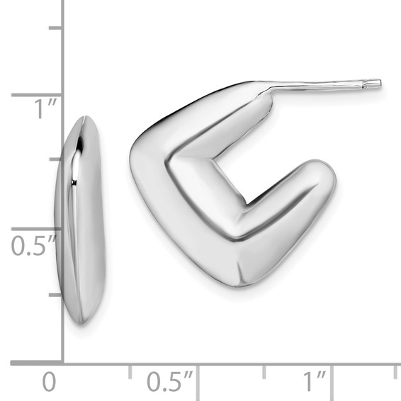 Sterling Silver Rhodium-plated Post Earrings