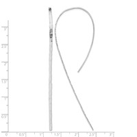 Sterling Silver Rhodium-plated Polished Textured Threader Earrings view 4