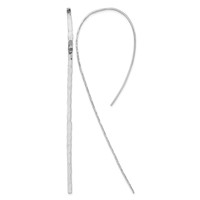 Sterling Silver Rhodium-plated Polished Textured Threader Earrings view 1