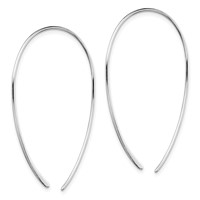 Sterling Silver Rhodium-plated Threader Earrings view 2