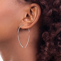 Sterling Silver Rhodium-plated Threader Earrings view 3