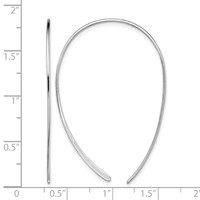 Sterling Silver Rhodium-plated Threader Earrings view 4