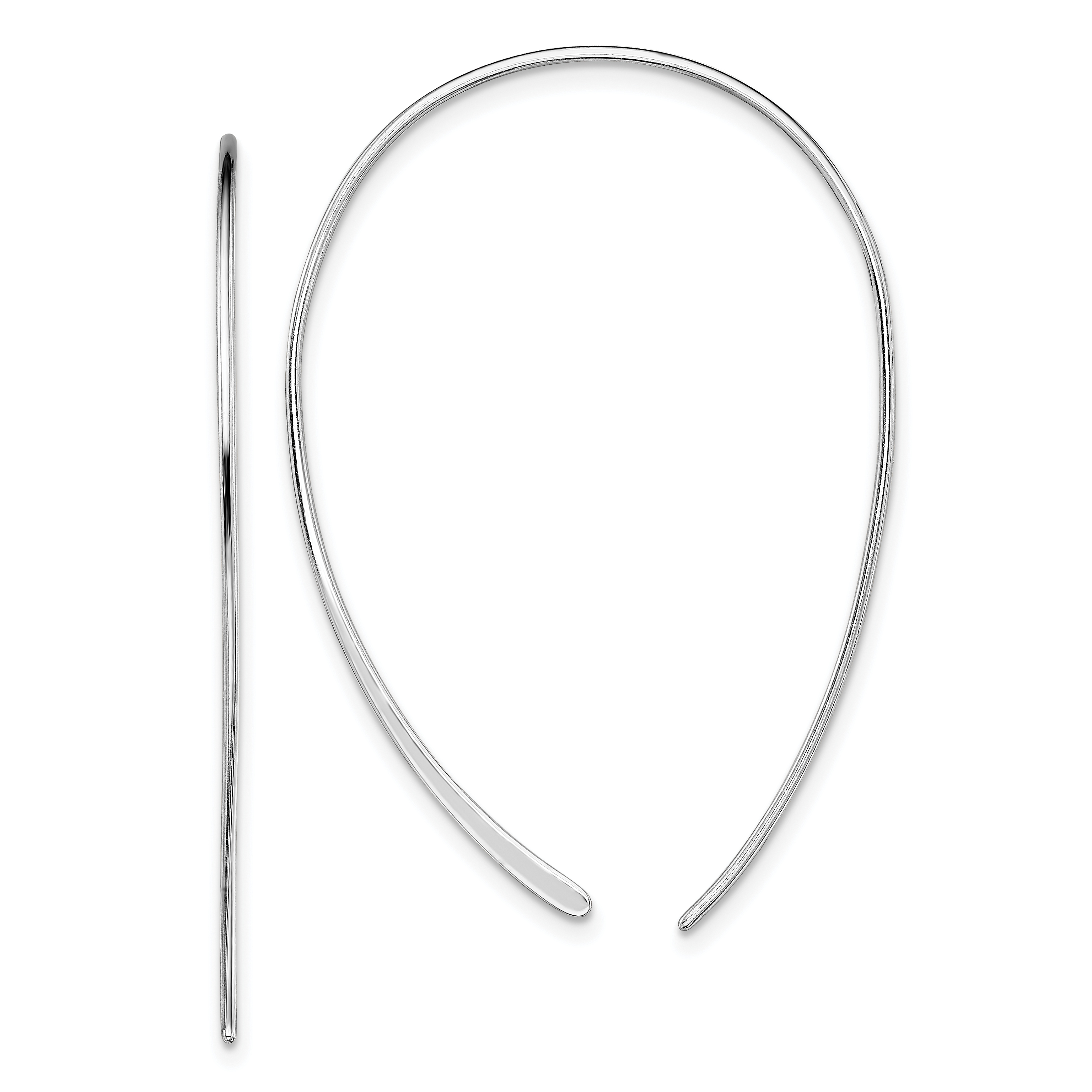 Sterling Silver Rhodium-plated Threader Earrings (QE13592)