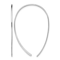 Sterling Silver Rhodium-plated Threader Earrings view 1