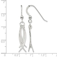Sterling Silver Polished & Curved Design Dangle Earrings view 4