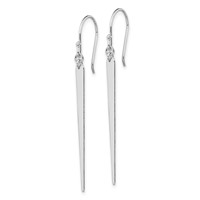 Sterling Silver Rhodium-plated Polished Spike Dangle Earrings view 2