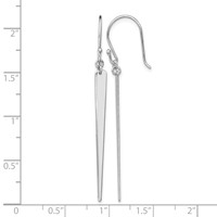 Sterling Silver Rhodium-plated Polished Spike Dangle Earrings view 4