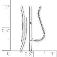 Sterling Silver Rhod-plated Polished Double Curved Bar Ear Climber Earrings view 4