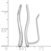 Sterling Silver Rhodium-plated Polished Curved Line Ear Climber Earrings view 4