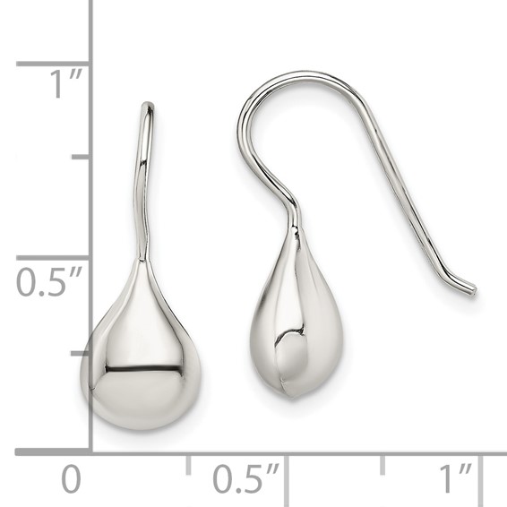 Sterling Silver Rhodium-plated Polished Teardrop Earrings