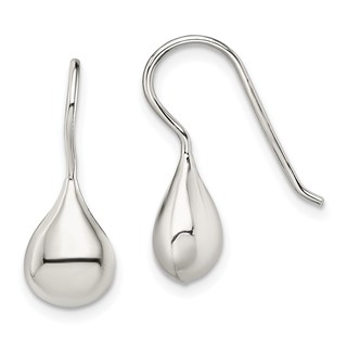 Sterling Silver Rhodium-plated Polished Teardrop Earrings