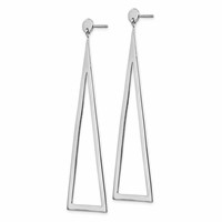 Sterling Silver Rhodium-plated Polished Triangle Post Dangle Earrings view 2